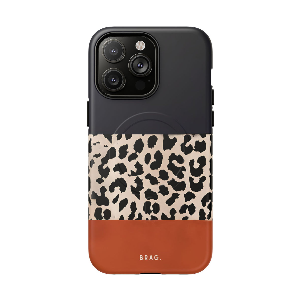 Leopard Block MagSafe Tough Phone Case — Magnetic Protective Cover