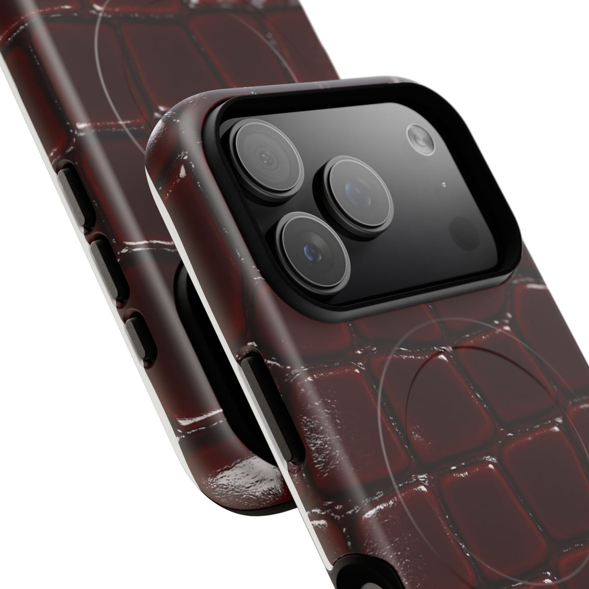 Cherry Leather MagSafe Tough Phone Case — Magnetic Protective Cover