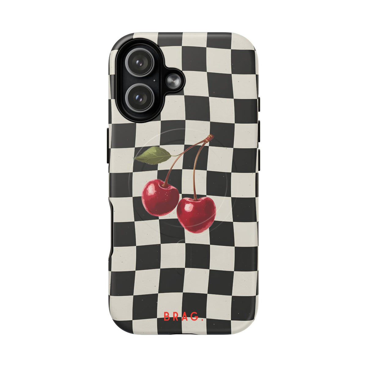Cherry Check MagSafe Tough Phone Case — Magnetic Protective Cover