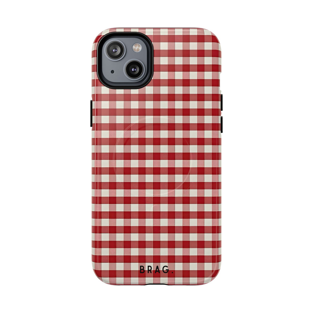 Red Gingham MagSafe Tough Phone Case — Magnetic Protective Cover