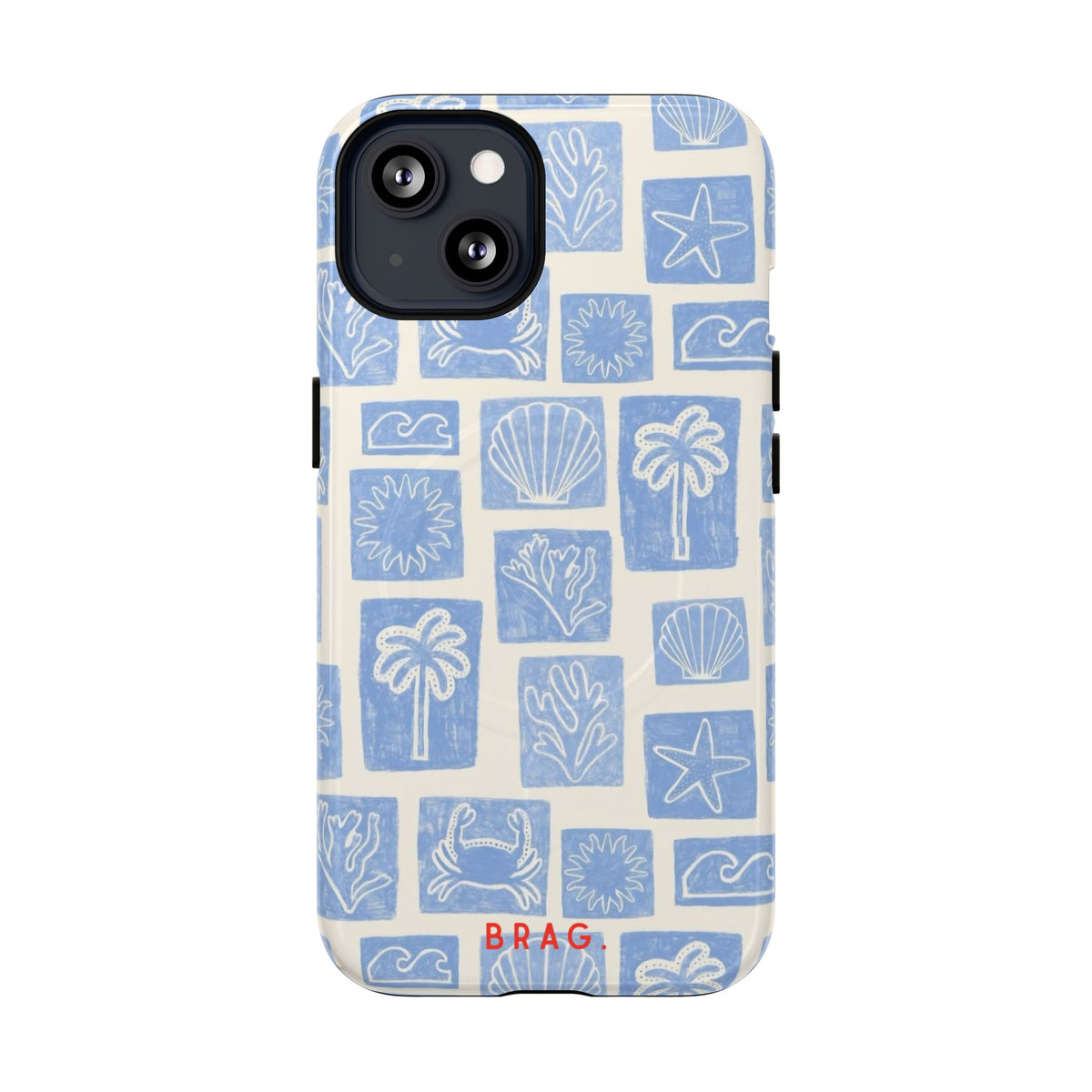 Azure Tiles MagSafe Tough Phone Case — Magnetic Protective Cover