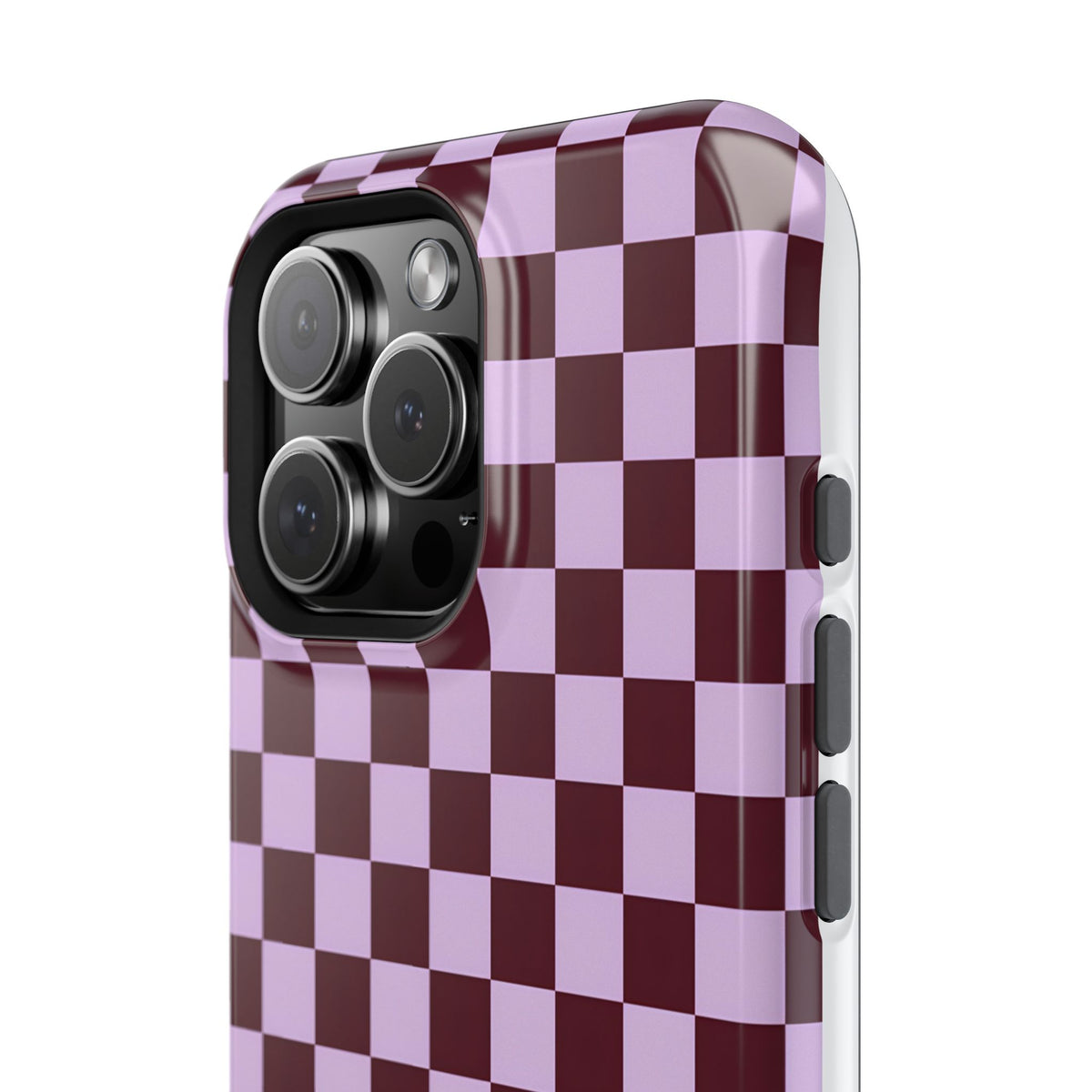 Cherry Check Magnetic Impact-Resistant Phone Case