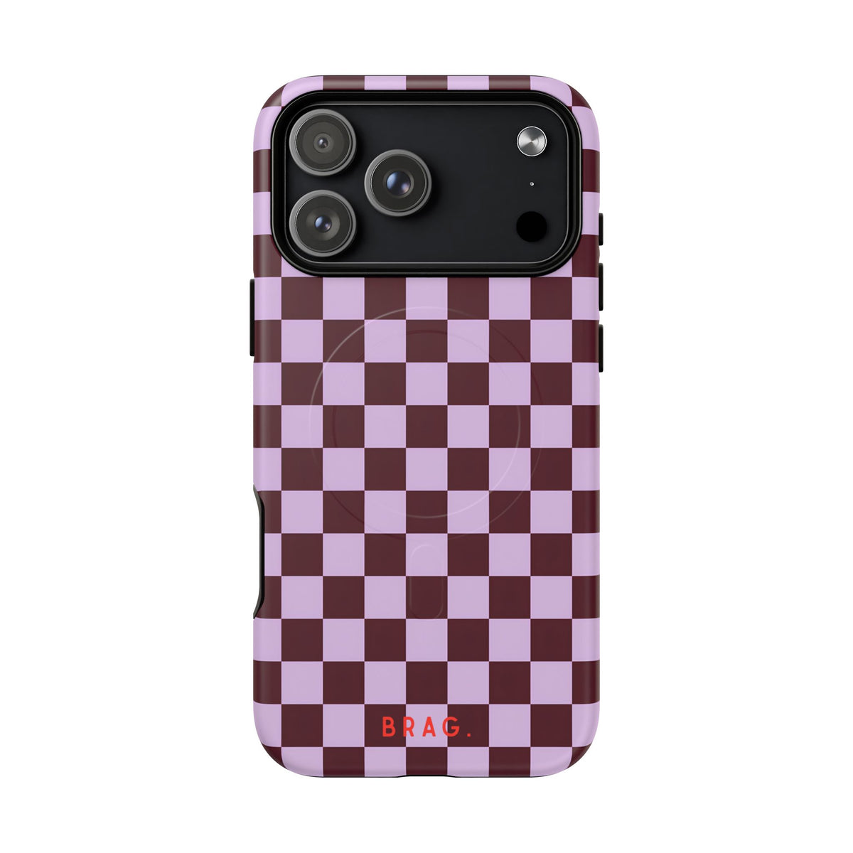 Cherry Check MagSafe Tough Phone Case — Magnetic Protective Cover