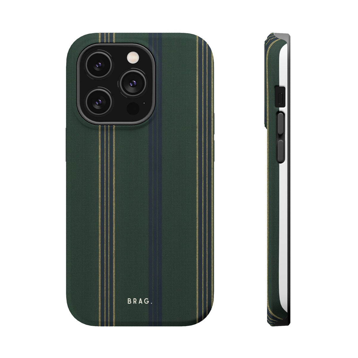 Olive Pinstripe Magnetic Impact-Resistant Phone Case