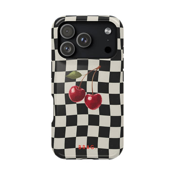 Cherry Check Magnetic Impact-Resistant Phone Case
