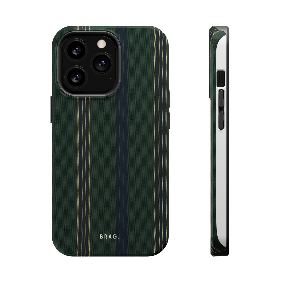 Olive Pinstripe Magnetic Impact-Resistant Phone Case