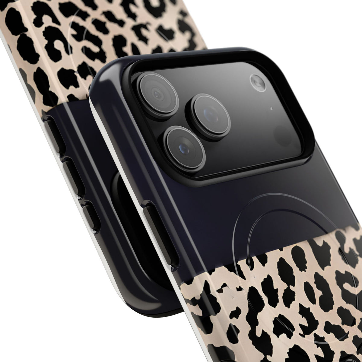 Leopard Block MagSafe Tough Phone Case — Magnetic Protective Cover