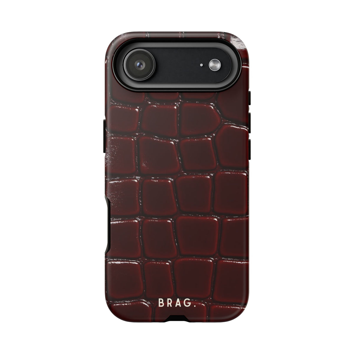 Cherry Leather Tough Phone Case – Shockproof Protective iPhone Cover