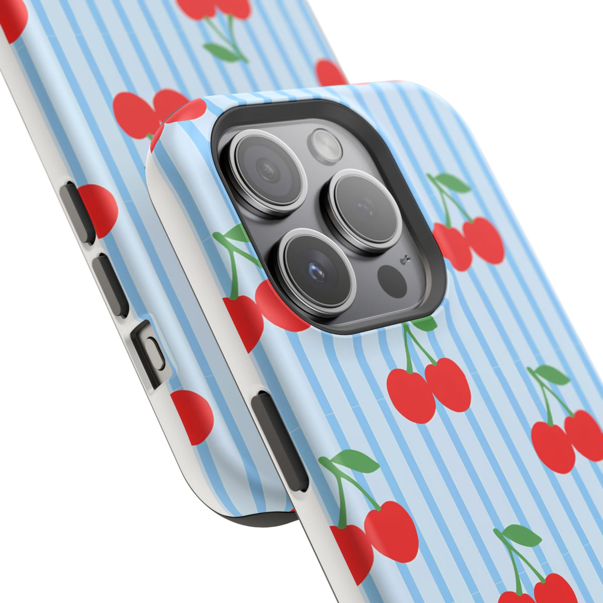 Sunday Market Magnetic Impact Phone Case — Blue Stripe Retro Design