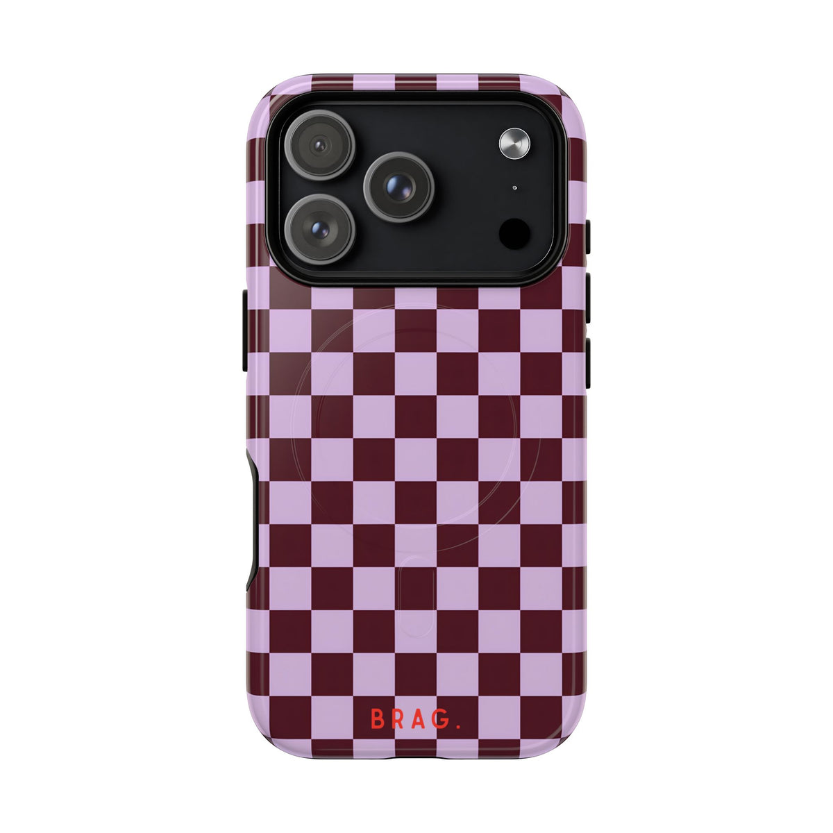 Cherry Check MagSafe Tough Phone Case — Magnetic Protective Cover