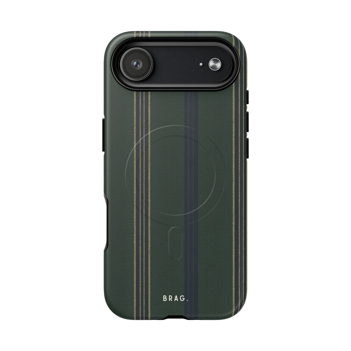 Olive Pinstripe MagSafe Tough Phone Case — Magnetic Protective Cover