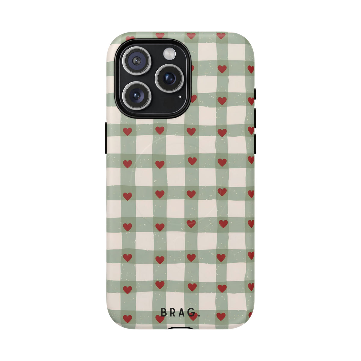 Mint Hearts MagSafe Tough Phone Case — Magnetic Protective Cover