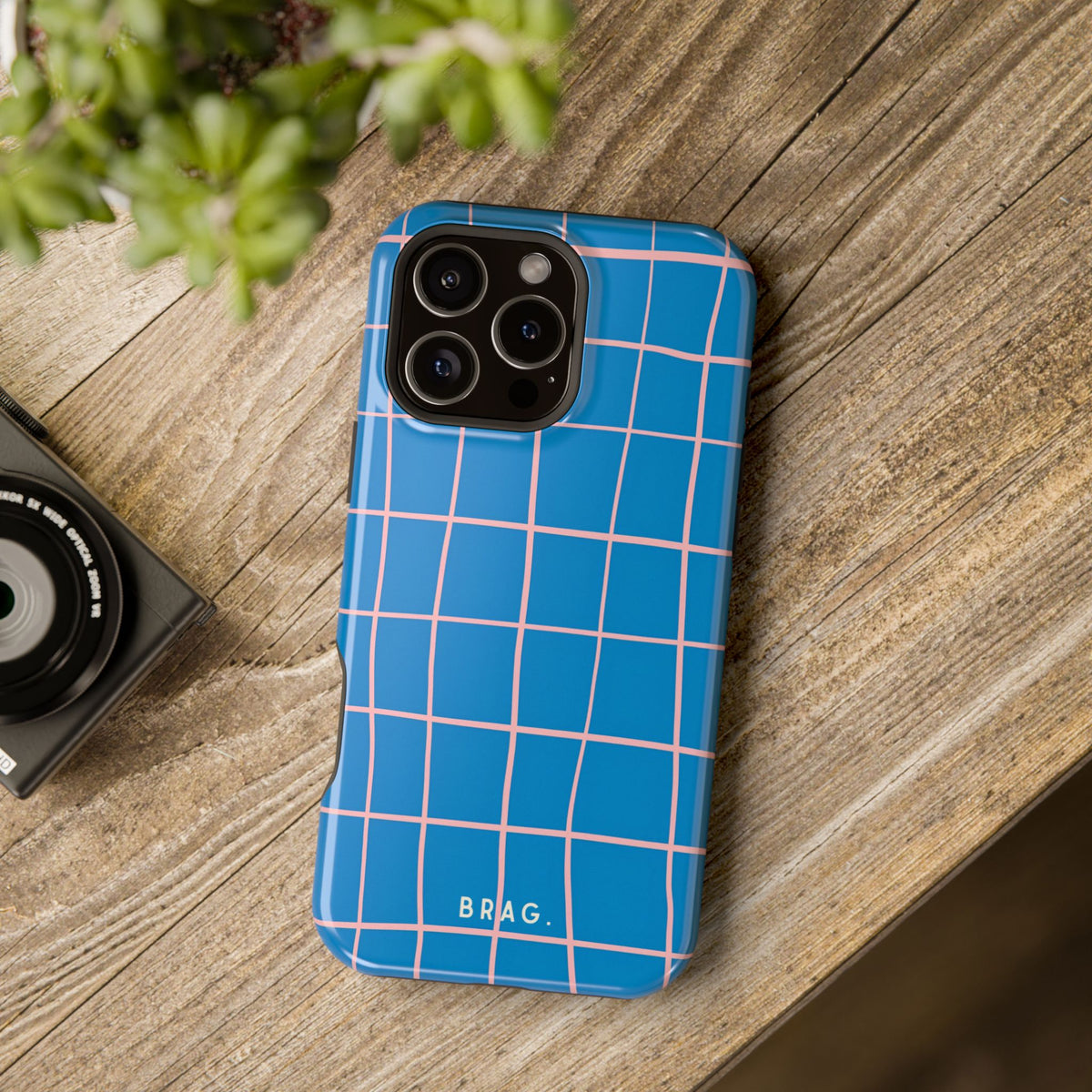 Coastal Grid Magnetic Impact-Resistant Phone Case