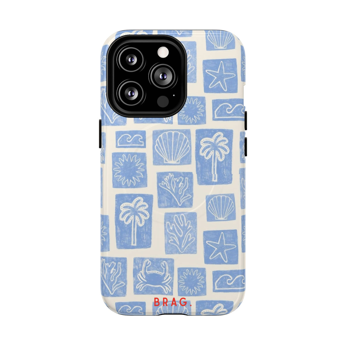 Azure Tiles MagSafe Tough Phone Case — Magnetic Protective Cover