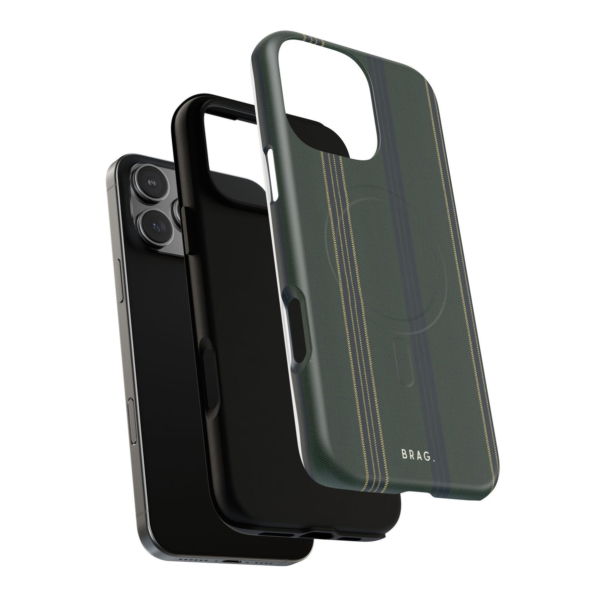 Olive Pinstripe MagSafe Tough Phone Case — Magnetic Protective Cover