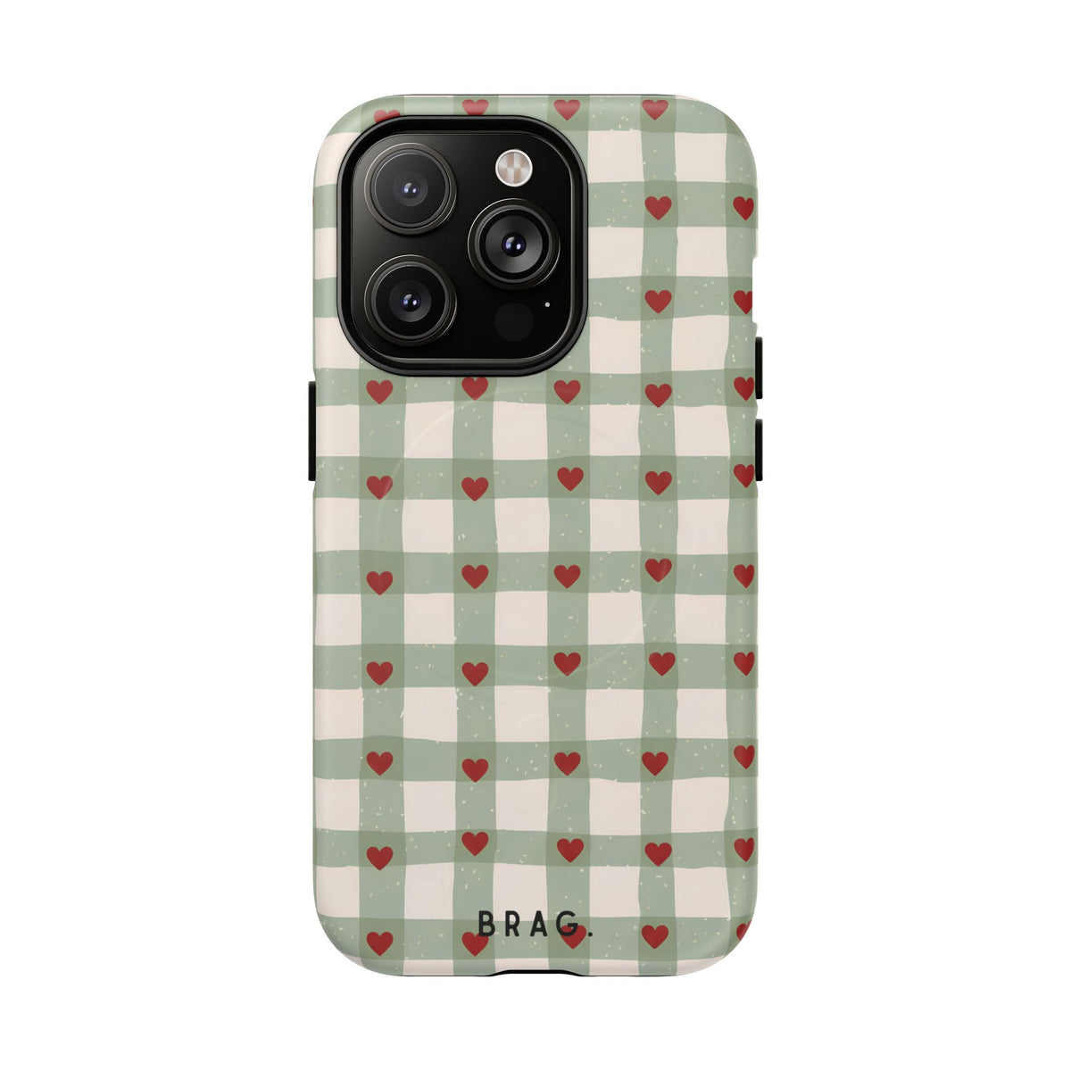Mint Hearts MagSafe Tough Phone Case — Magnetic Protective Cover