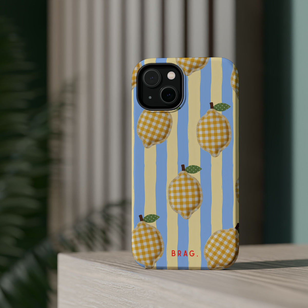 Lemon checks Magnetic Impact-Resistant Phone Case