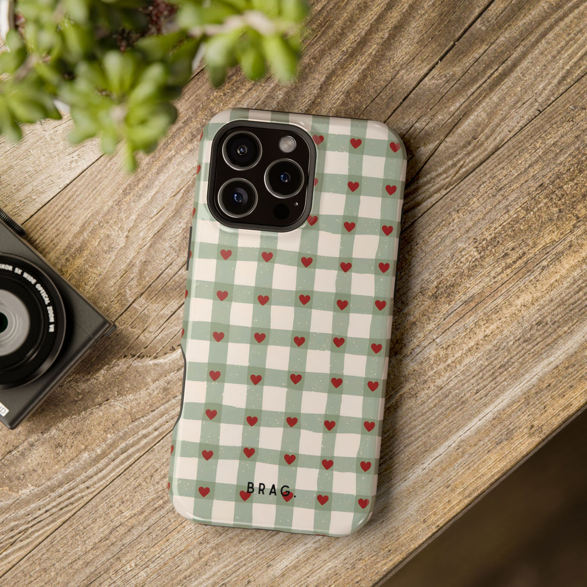 Mint Hearts Magnetic Impact-Resistant Phone Case
