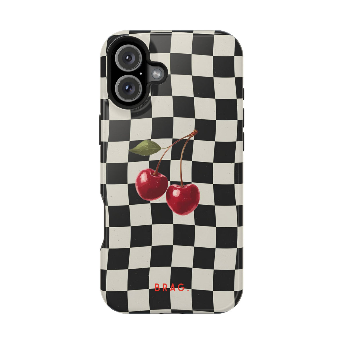 Cherry Check Magnetic Impact-Resistant Phone Case