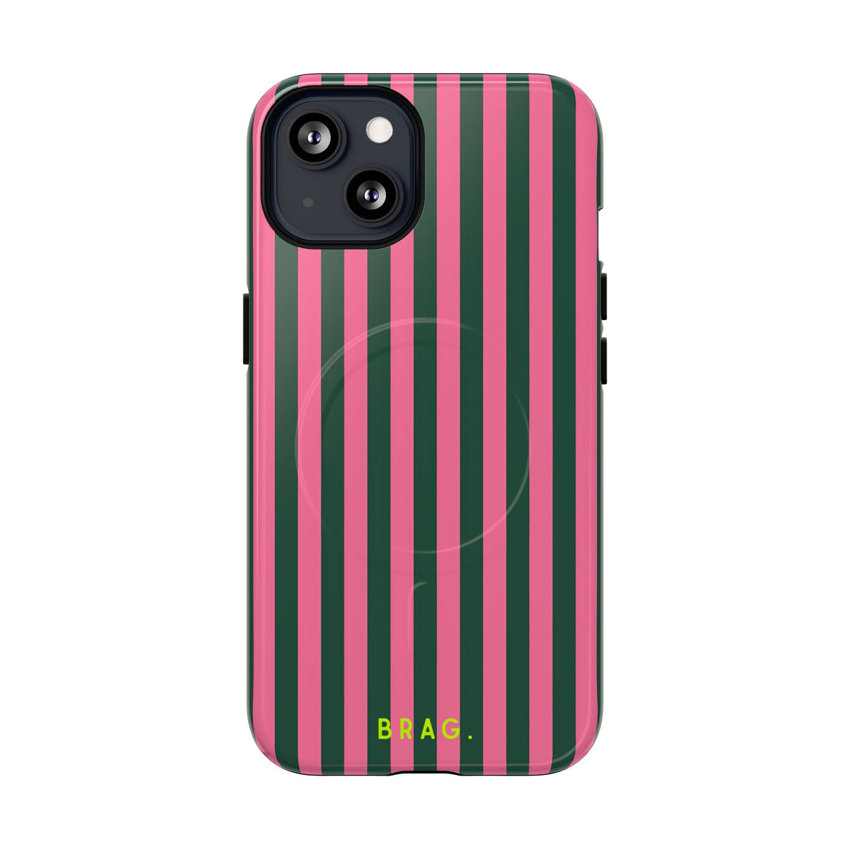 Flamingo Stripe MagSafe Tough Phone Case — Magnetic Protective Cover