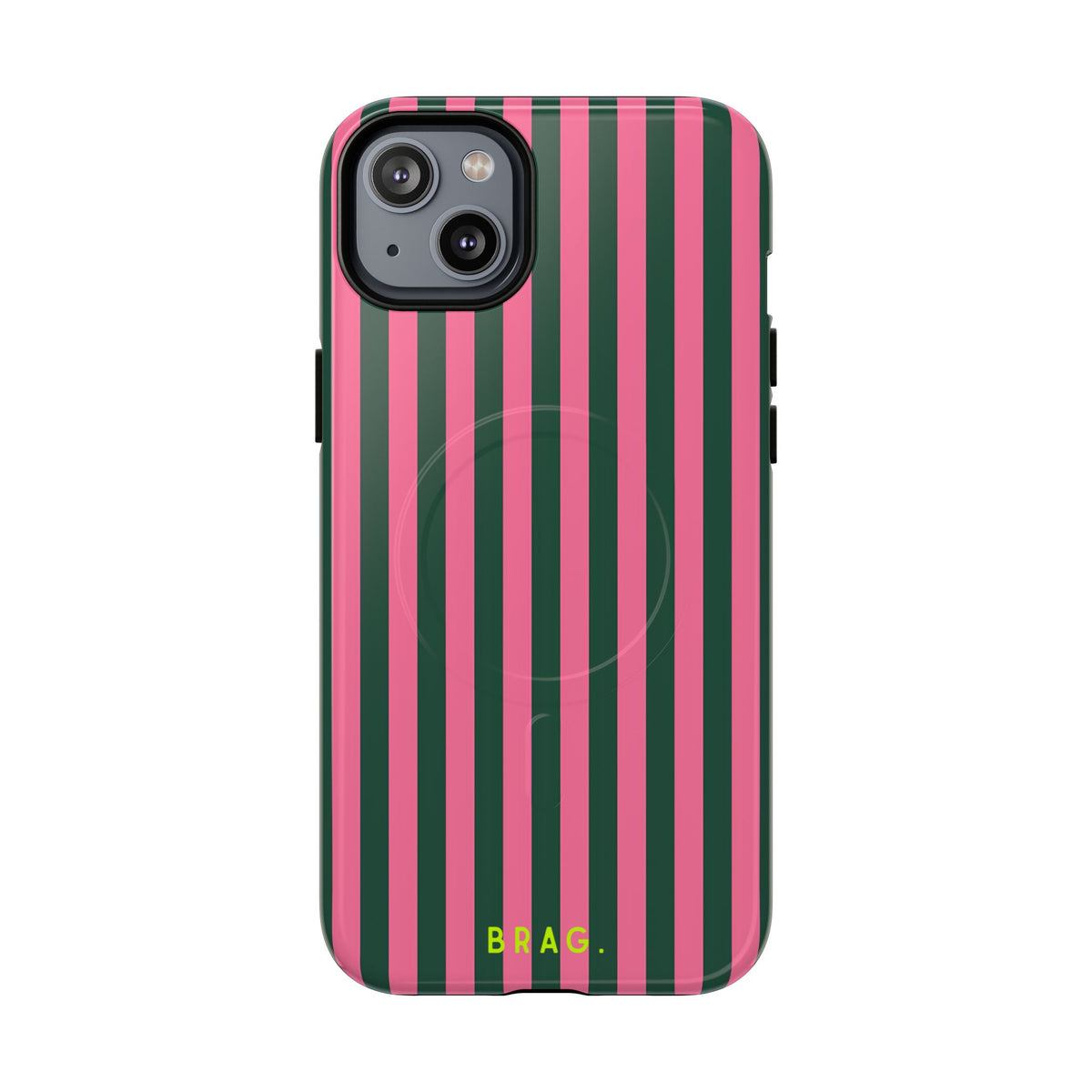 Flamingo Stripe MagSafe Tough Phone Case — Magnetic Protective Cover
