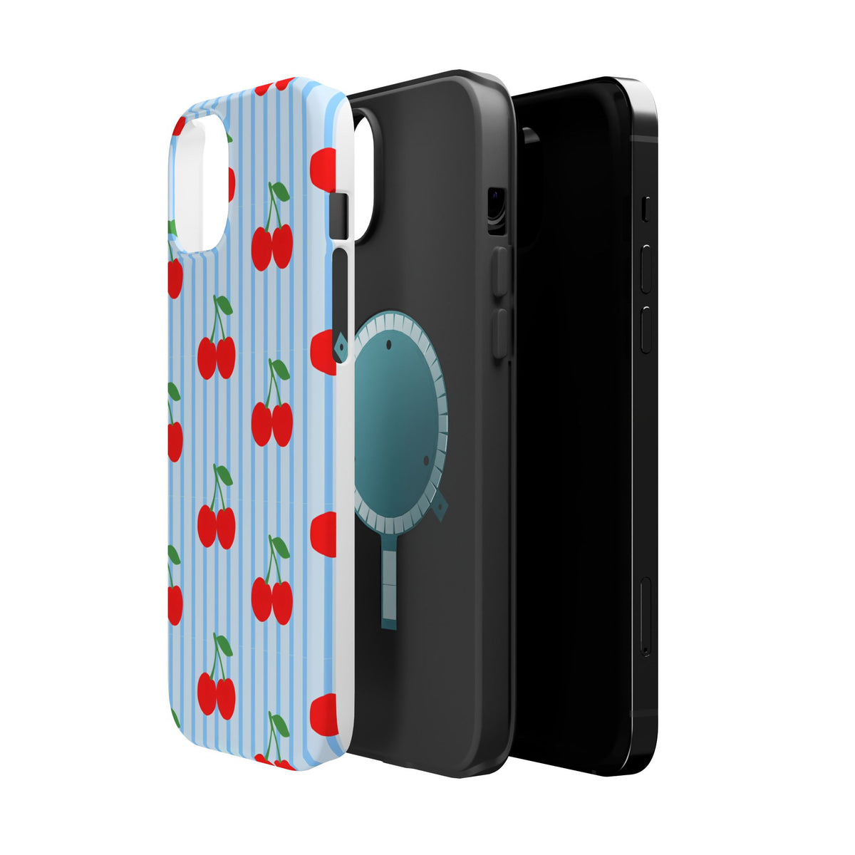 Sunday Market Magnetic Impact Phone Case — Blue Stripe Retro Design