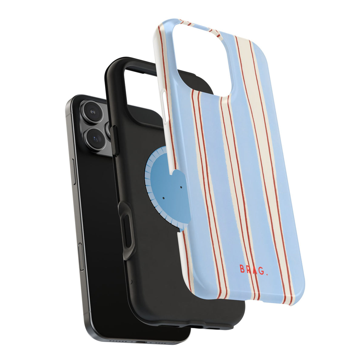 Blue Linen Magnetic Impact-Resistant Phone Case