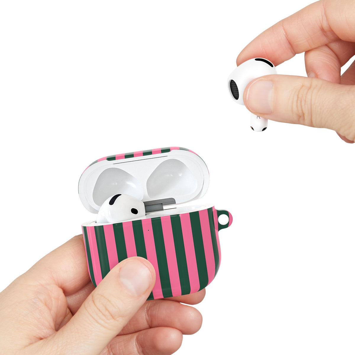 Flamingo Stripe AirPod Case – Slim Protective Charging Case