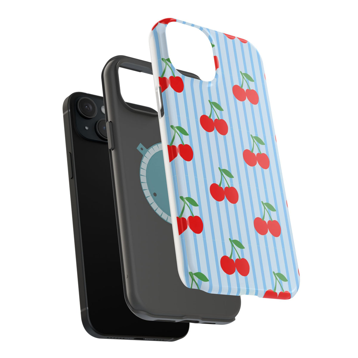 Sunday Market Magnetic Impact Phone Case — Blue Stripe Retro Design