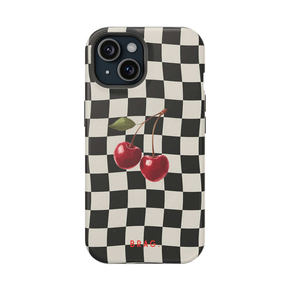 Cherry Check Magnetic Impact-Resistant Phone Case