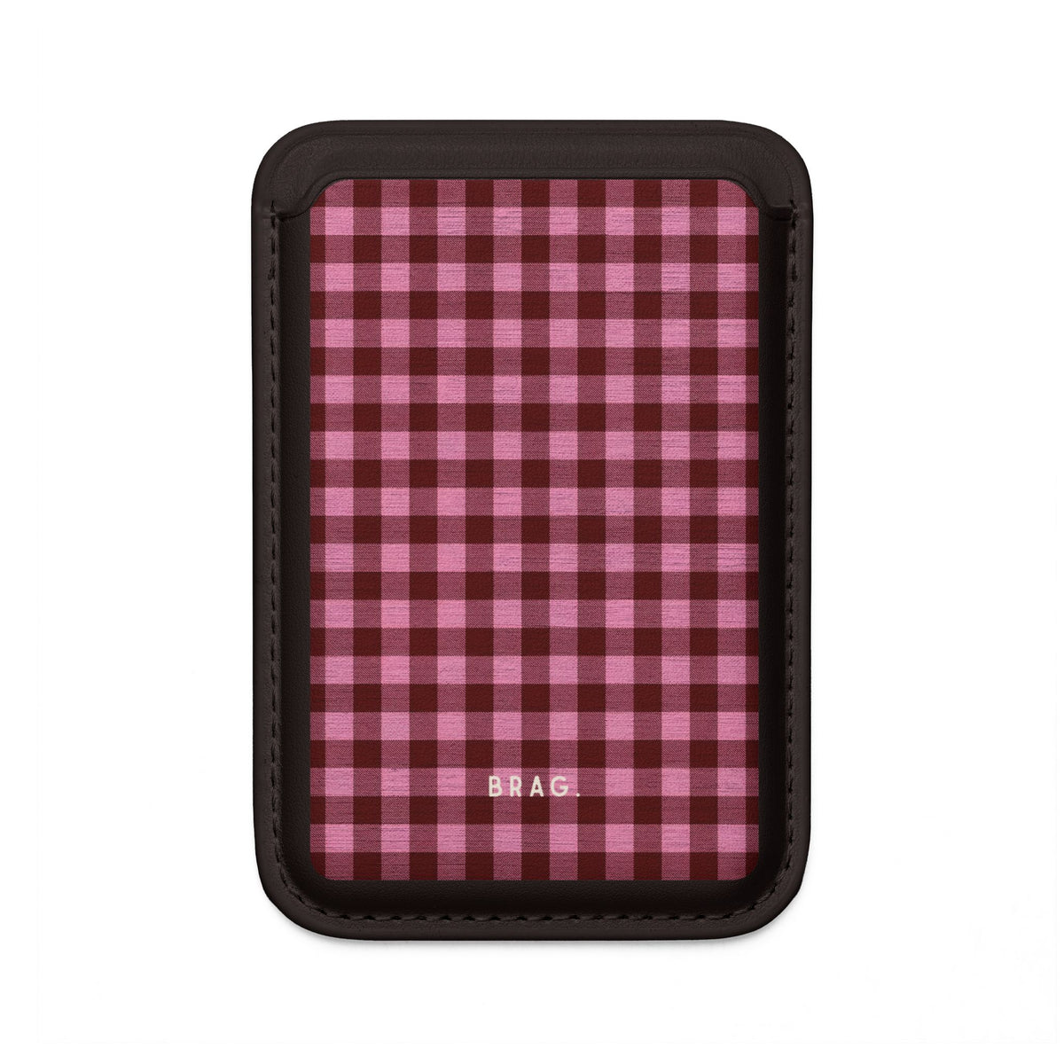 Club Check MagSafe Vegan Wallet — Slim Phone Card Holder