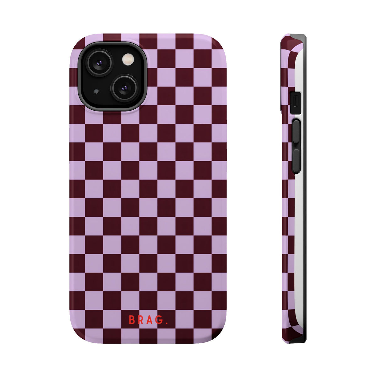 Cherry Check Magnetic Impact-Resistant Phone Case