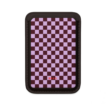 Cherry Check MagSafe Vegan Wallet — Slim Phone Card Holder