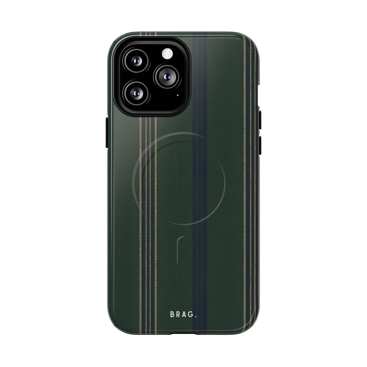 Olive Pinstripe MagSafe Tough Phone Case — Magnetic Protective Cover