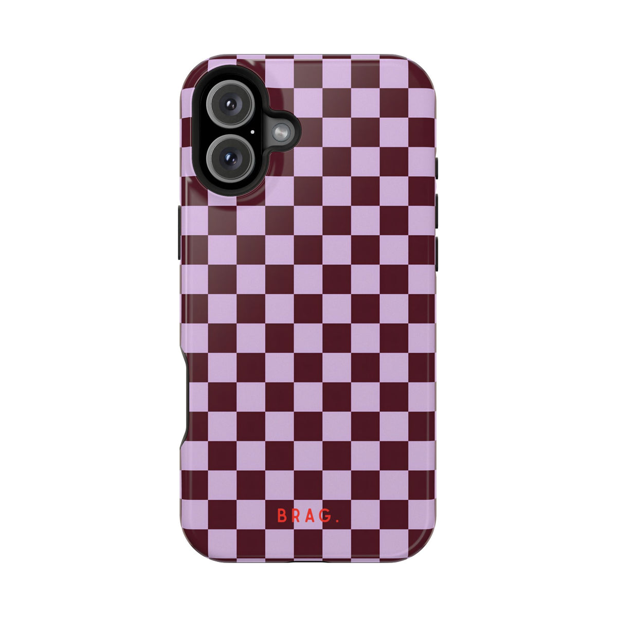 Cherry Check Magnetic Impact-Resistant Phone Case