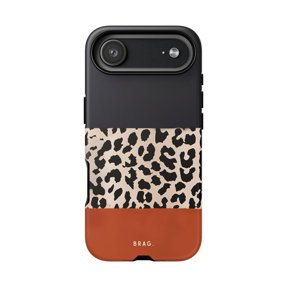 Leopard Block Tough Phone Case – Shockproof Protective iPhone Cover