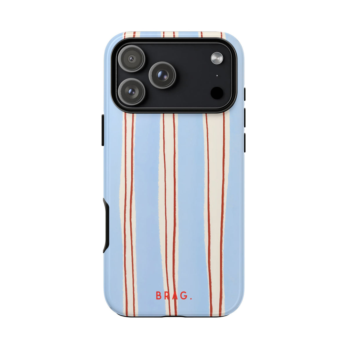 Blue Linen Tough Phone Case – Shockproof Protective iPhone Cover