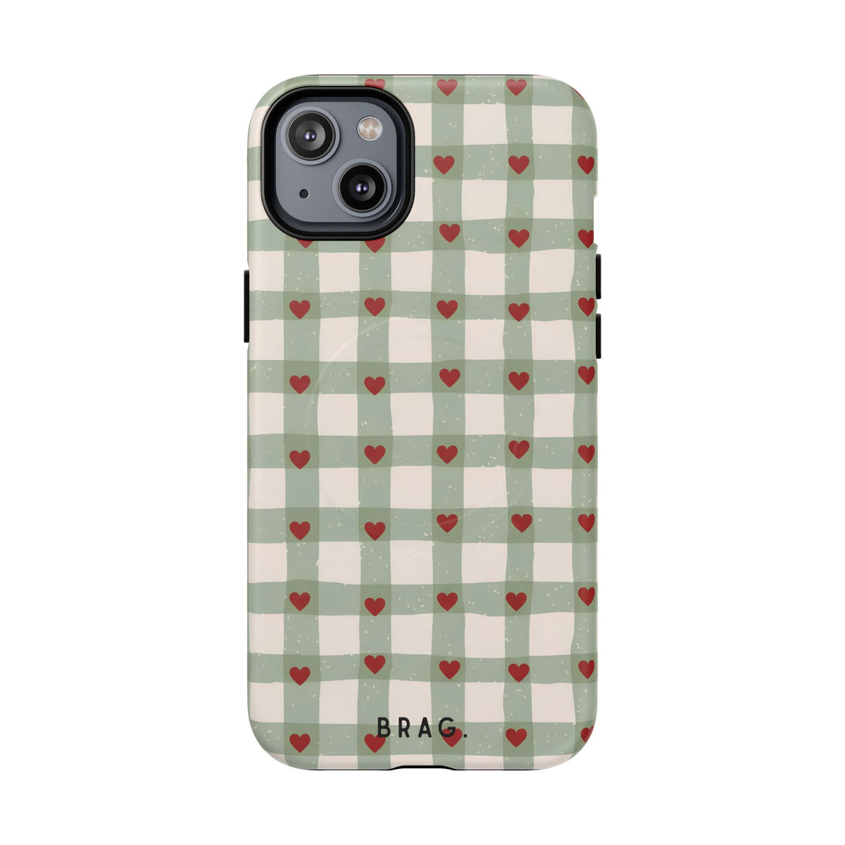 Mint Hearts MagSafe Tough Phone Case — Magnetic Protective Cover