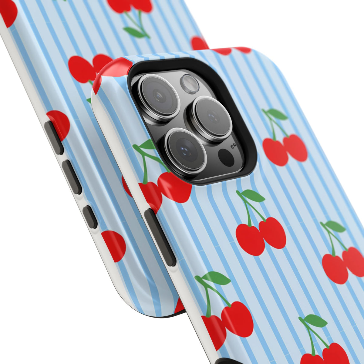 Sunday Market Magnetic Impact Phone Case — Blue Stripe Retro Design