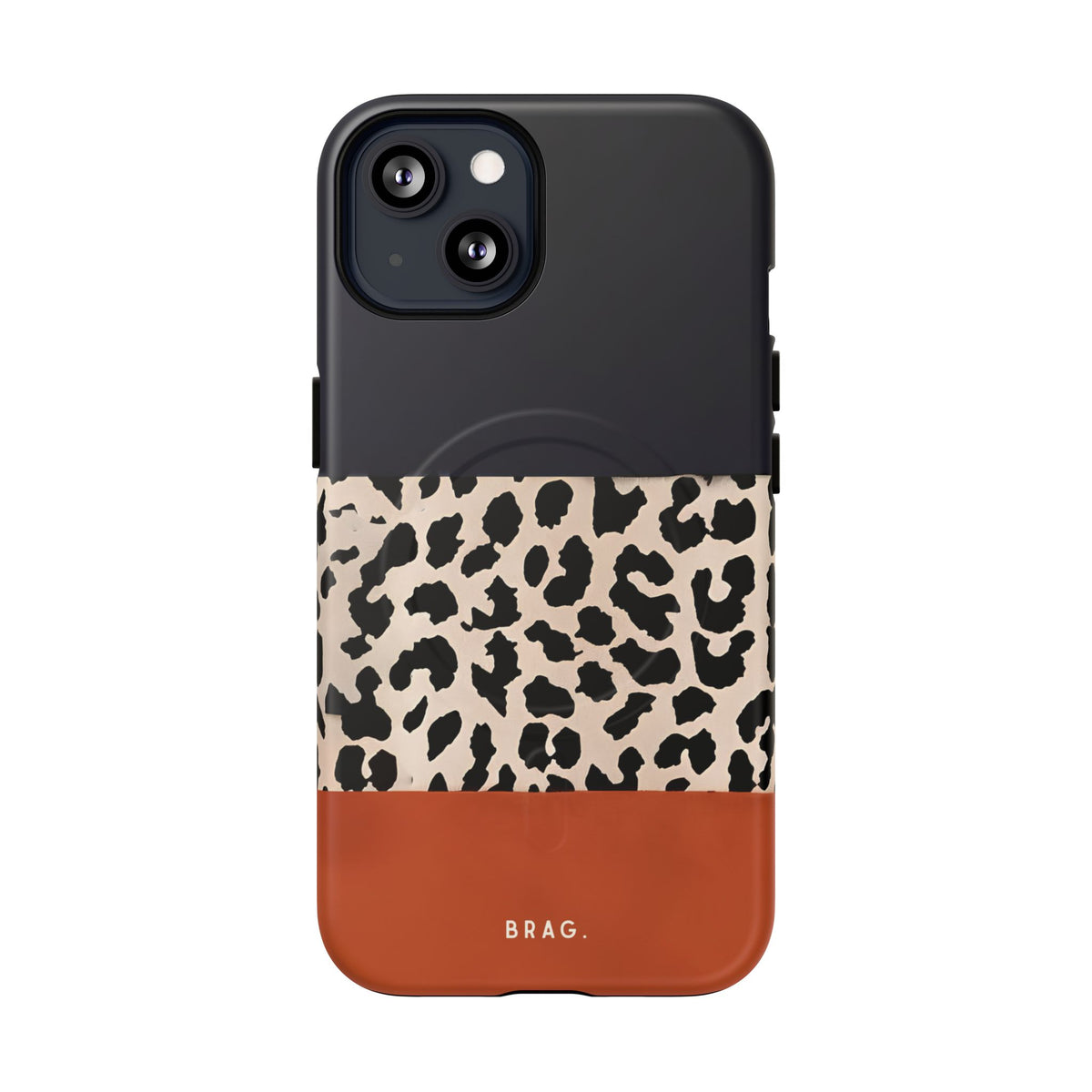 Leopard Block MagSafe Tough Phone Case — Magnetic Protective Cover
