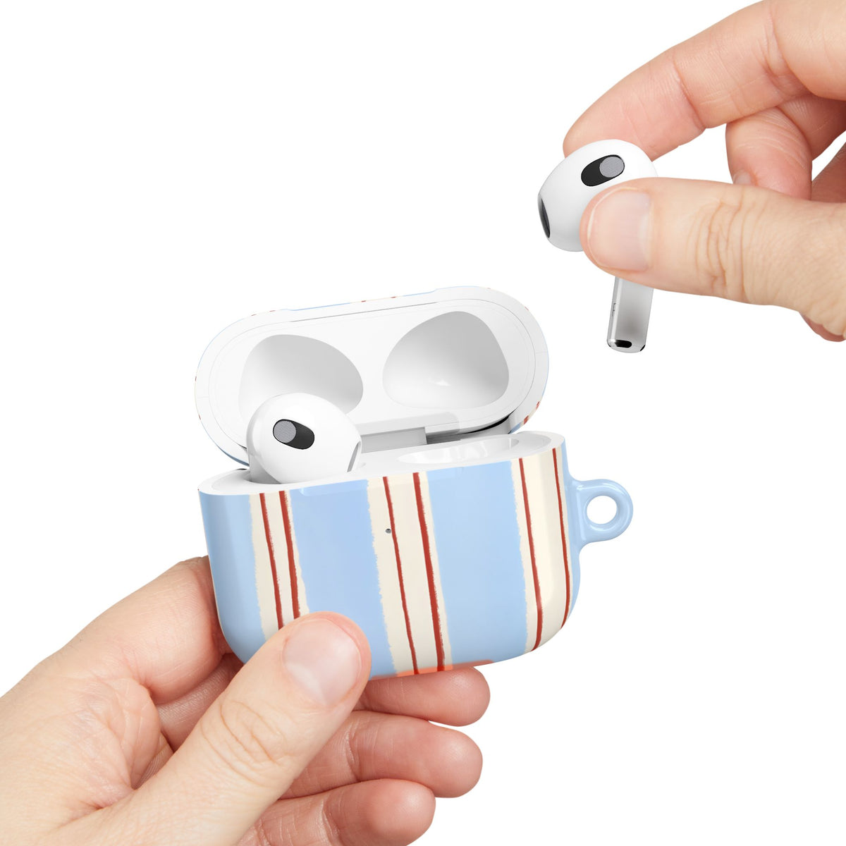 Blue Linen AirPod Case – Slim Protective Charging Case