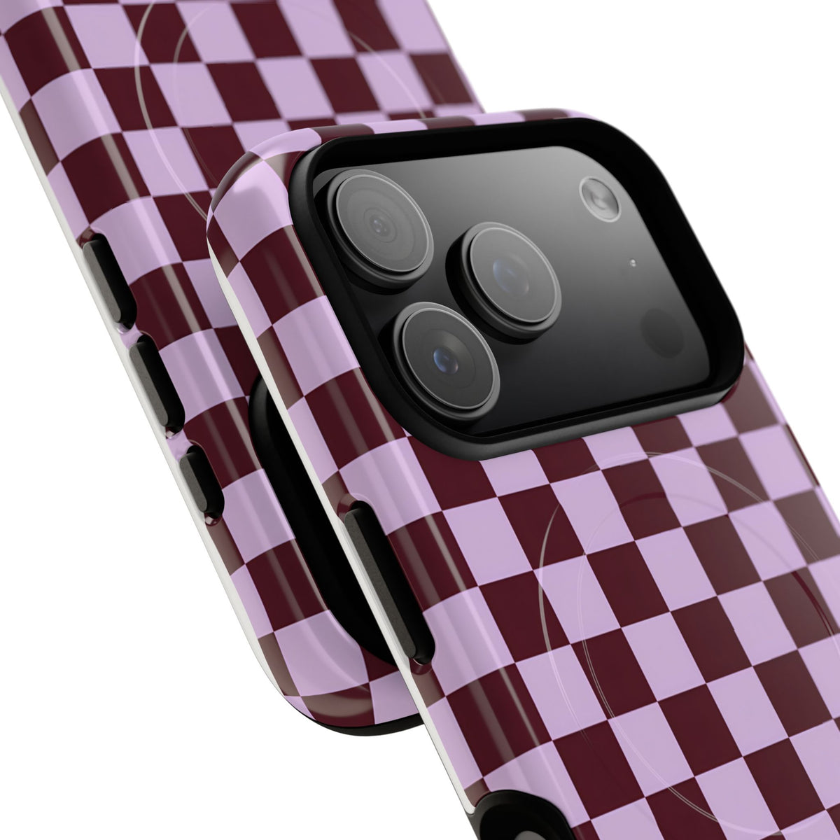 Cherry Check MagSafe Tough Phone Case — Magnetic Protective Cover
