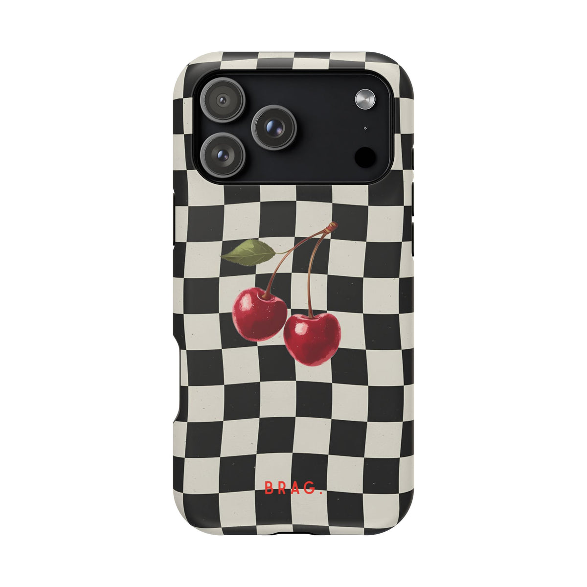 Cherry Check Magnetic Impact-Resistant Phone Case