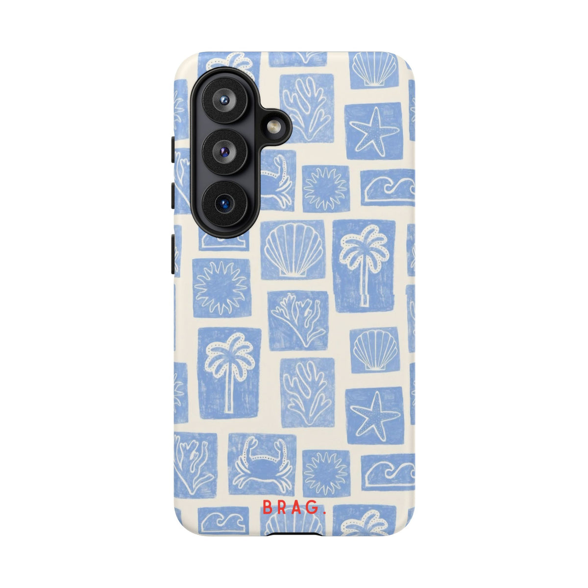 Azure Tiles Tough Phone Case – Shockproof Protective iPhone Cover