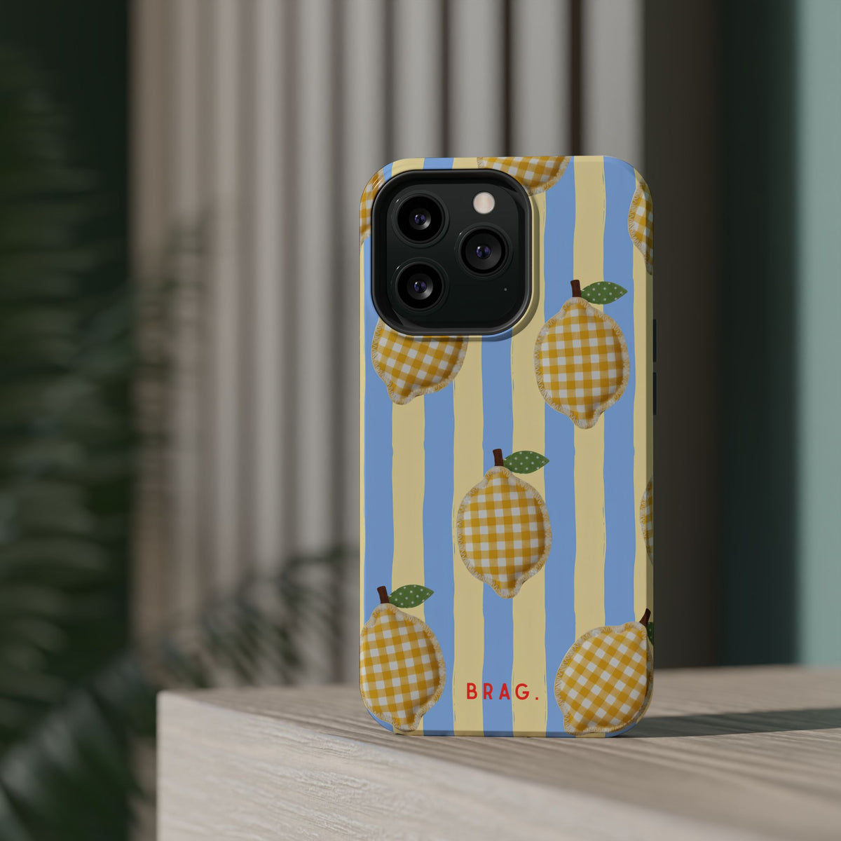 Lemon checks Magnetic Impact-Resistant Phone Case