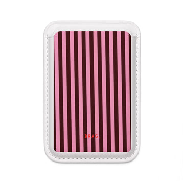 Candy Stripe MagSafe Vegan Wallet — Slim Phone Card Holder