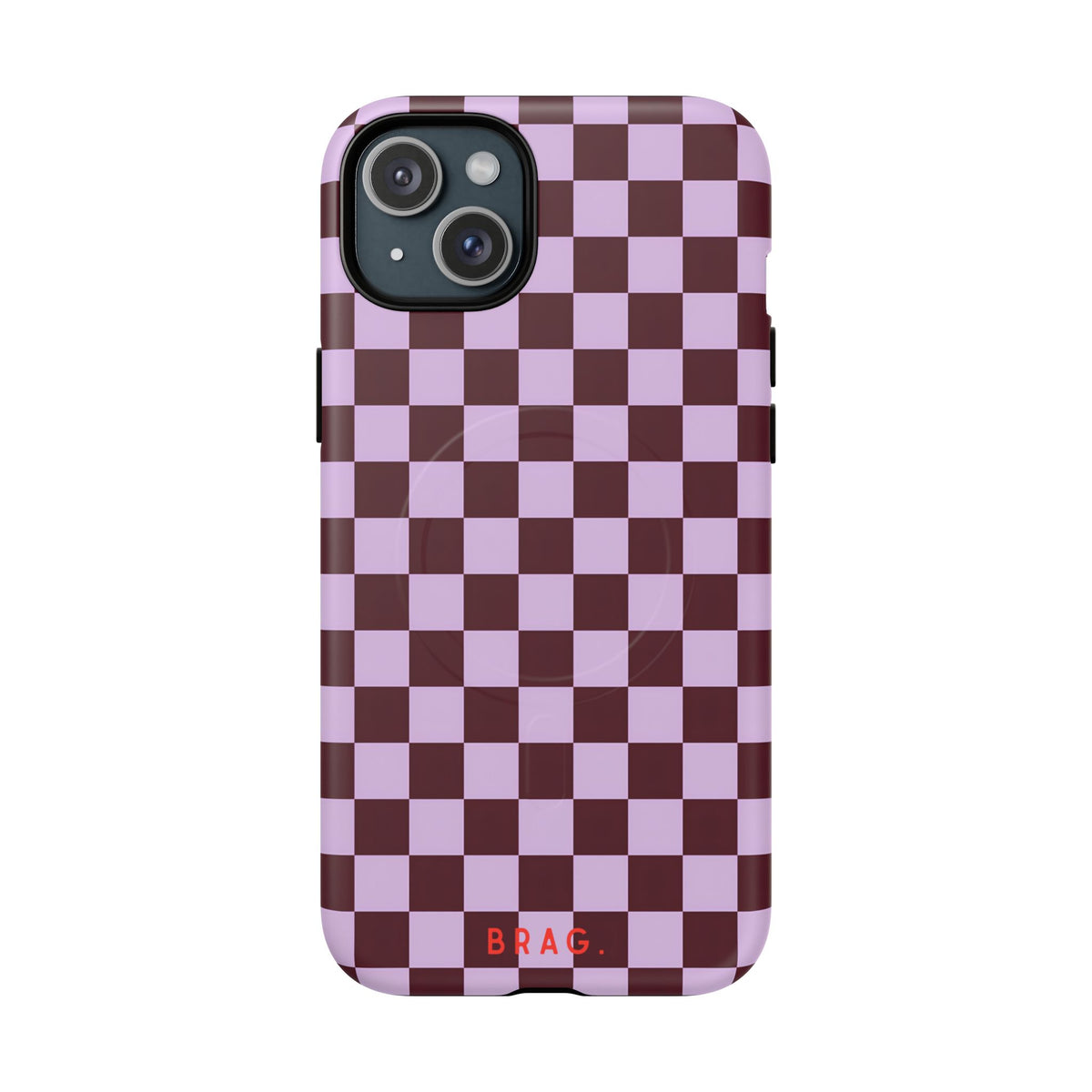 Cherry Check MagSafe Tough Phone Case — Magnetic Protective Cover