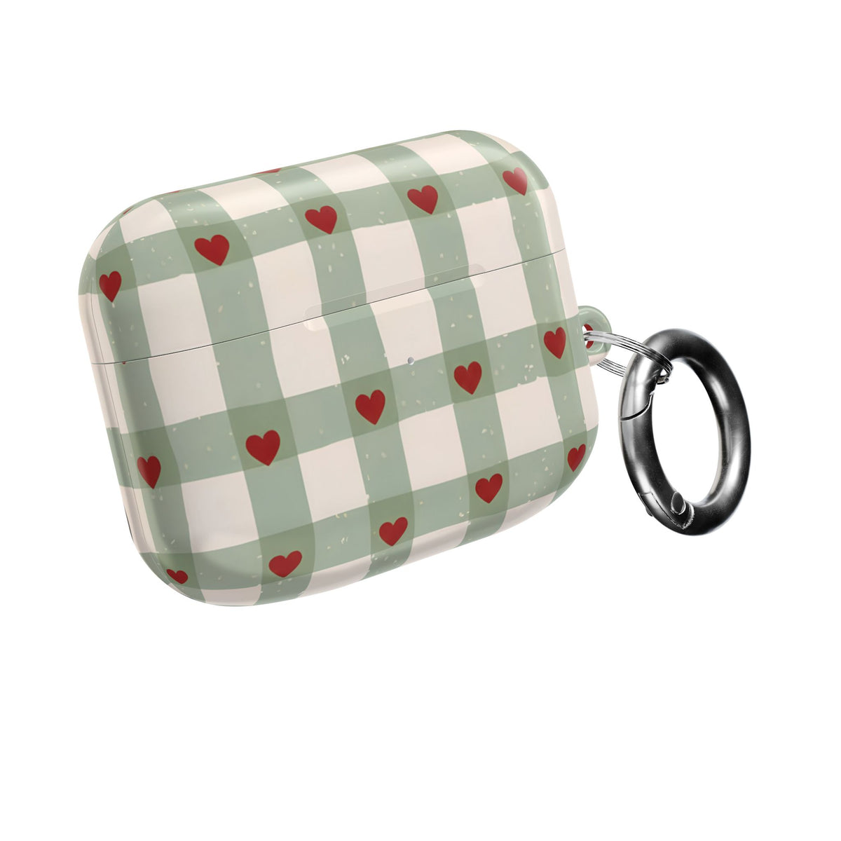 Mint Hearts AirPod Case – Slim Protective Charging Case