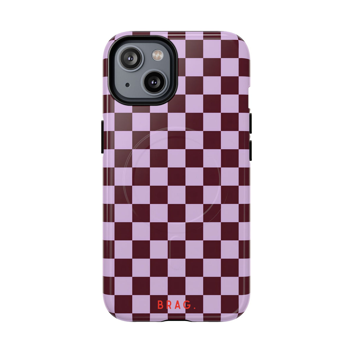 Cherry Check MagSafe Tough Phone Case — Magnetic Protective Cover