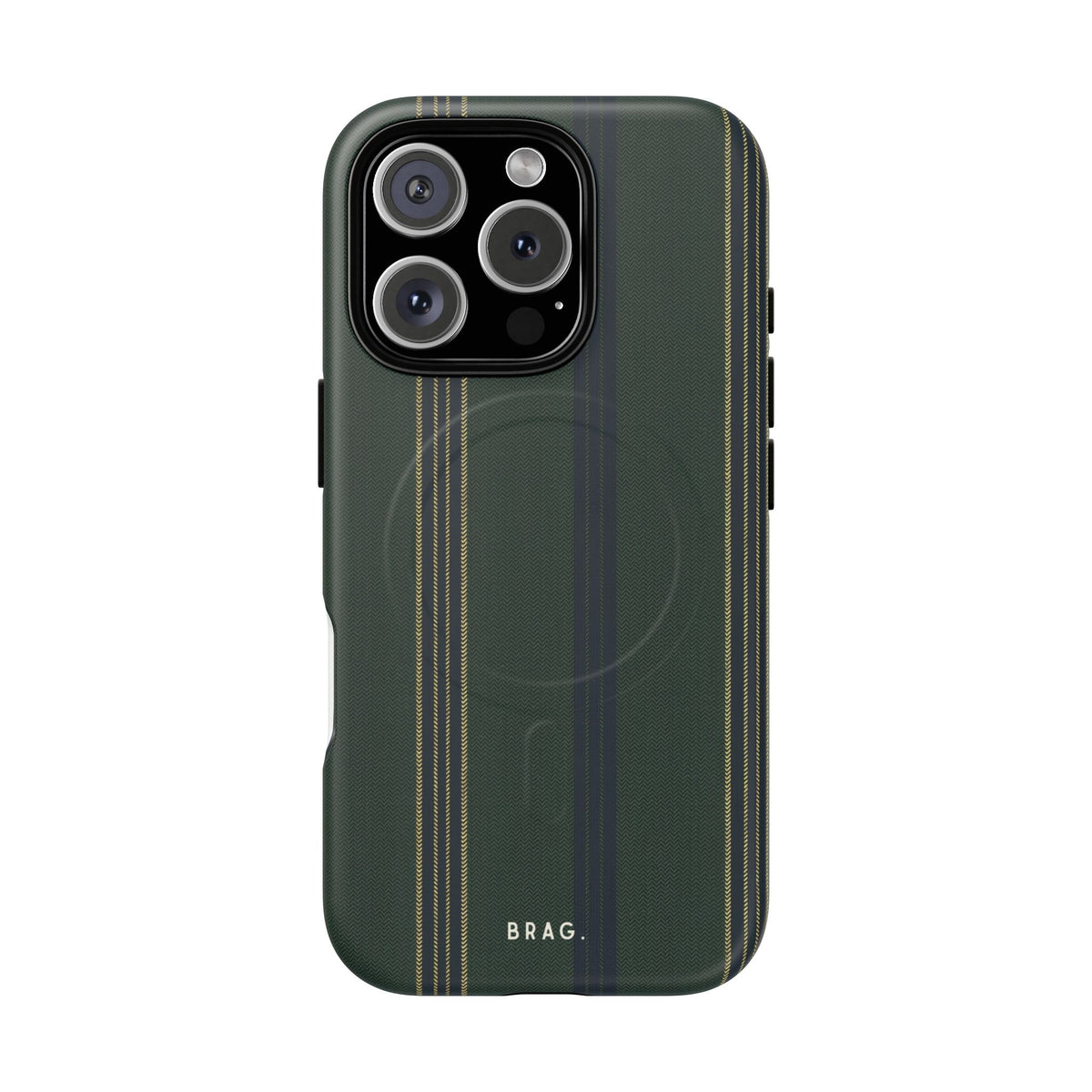 Olive Pinstripe MagSafe Tough Phone Case — Magnetic Protective Cover